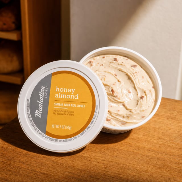 Tub of flavored cream cheese.