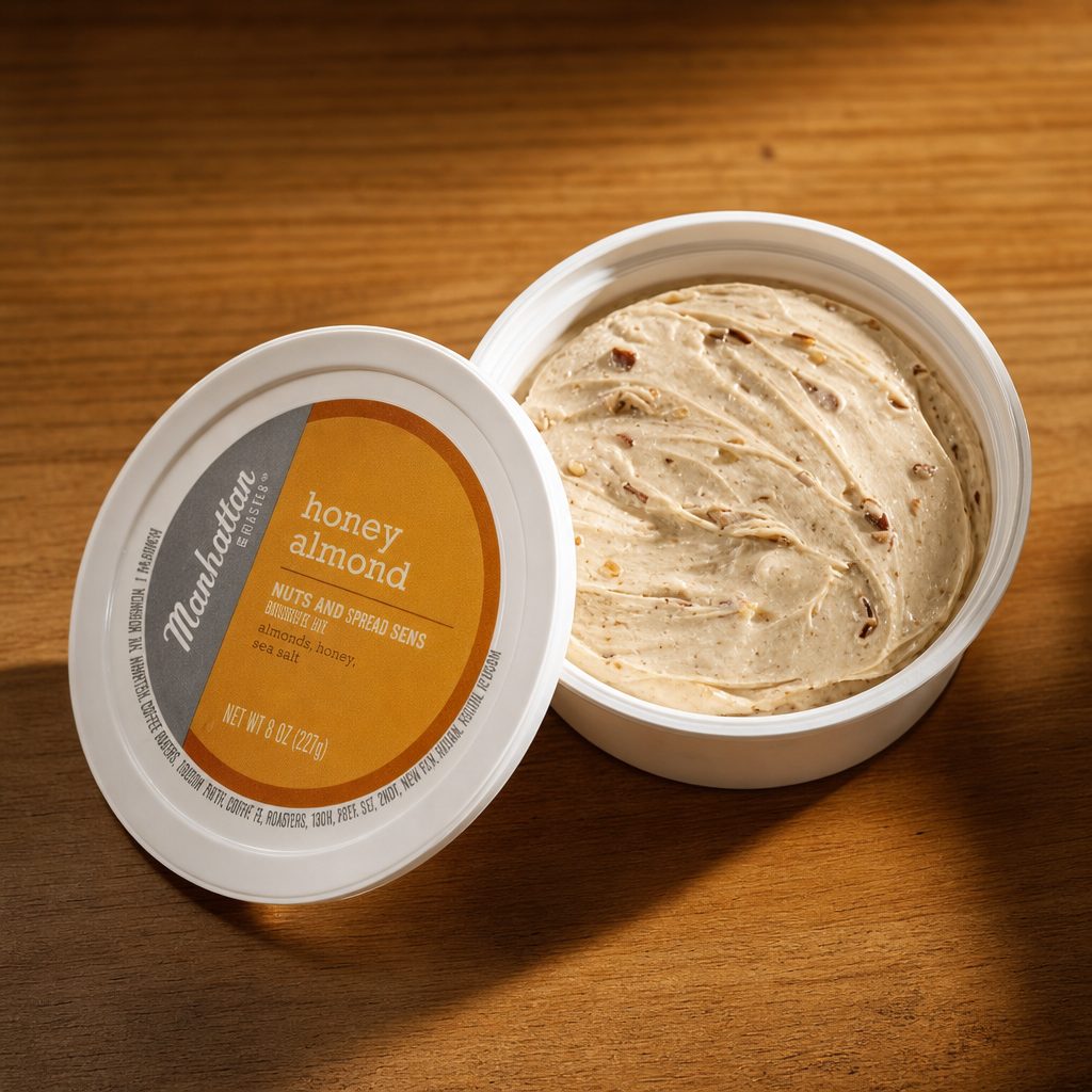 Tub of flavored cream cheese.