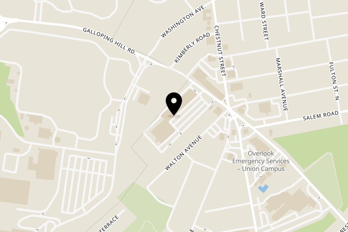 Map showing the location of Manhattan Bagels Union on 1350 Galloping Hill Road in Union